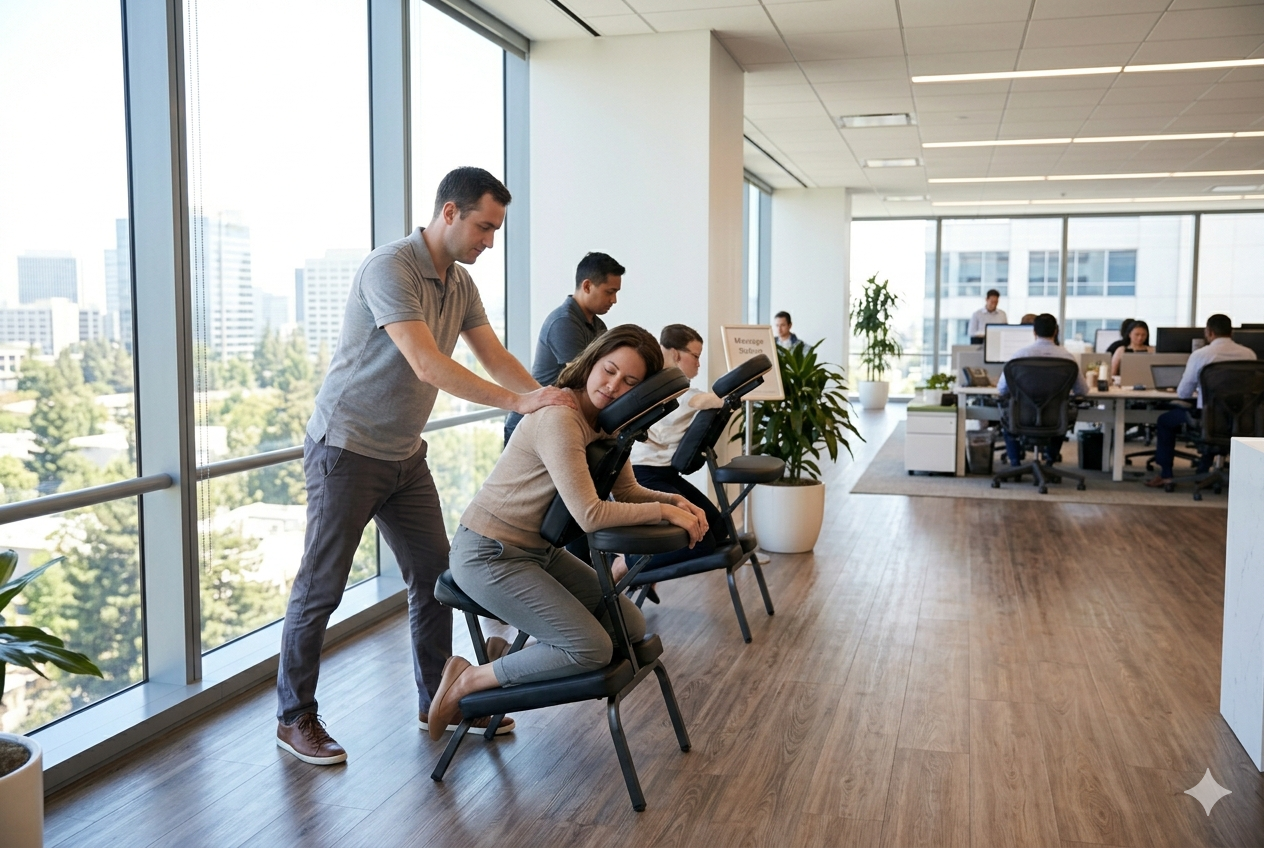 Corporate wellness chair massage Bay Area office