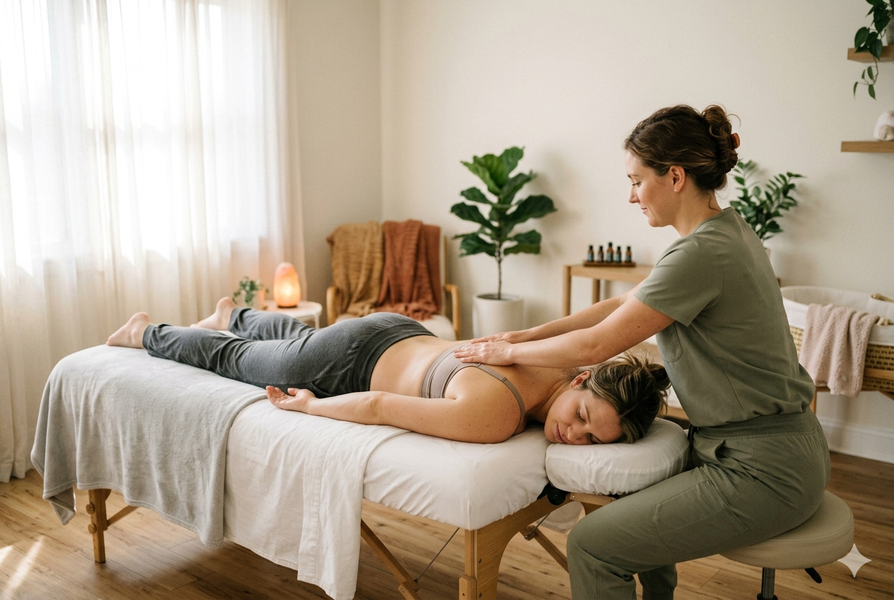 Postpartum massage for new mothers Bay Area